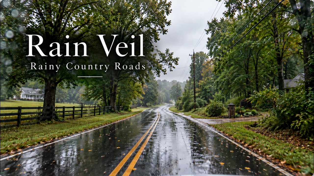 Rainy Morning Drive Through the American Countryside | Relaxing Rain Drive 4K