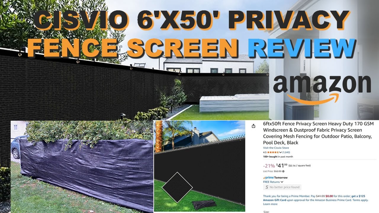 Amazon Cisvio Fence Privacy Screen 6'X50' Product Review & Install. 