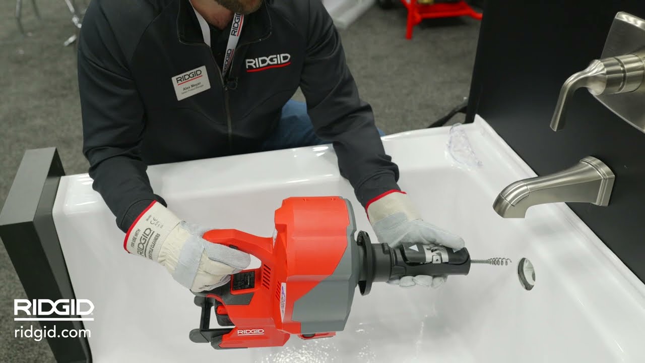Brand New RIDGID K-46 Cordless SinkSnake in Action at WWETT