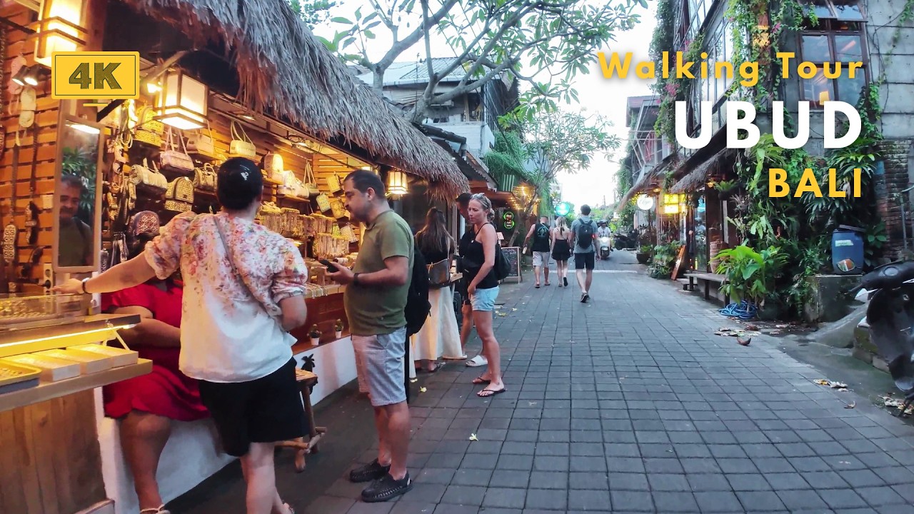 UBUD, Bali Walking Tour 2026 Afternoon Walk | Ubud Palace, Karna Street & Goutama Street | 4K 60FPS
