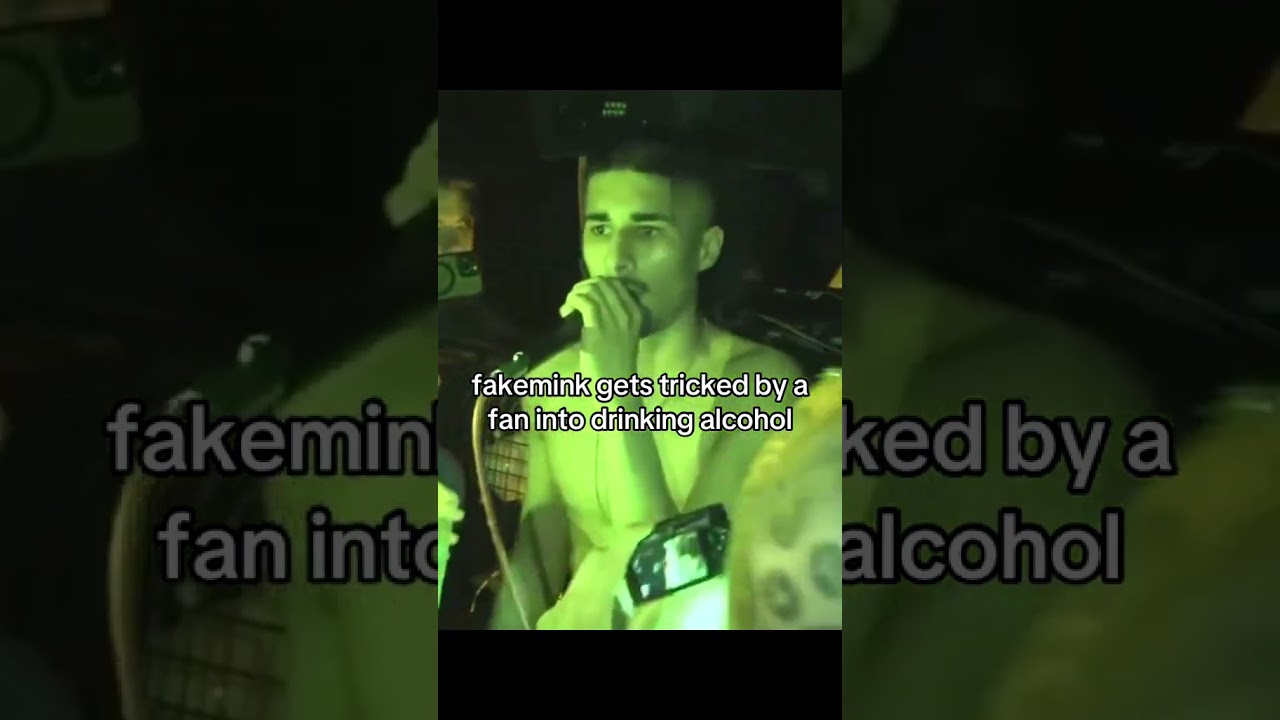 fakemink gets tricked by a fan into drinking alcohol