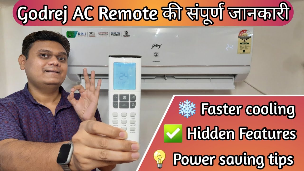 Godrej AC Remote Ultimate Guide | Best Settings, All features, Power Saving modes Explained in Hindi