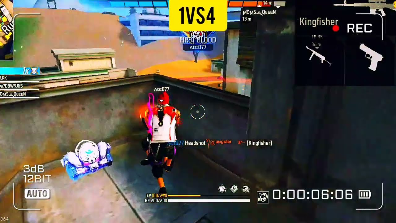1vs4 Free Fire Gameplay #freefire #Adi007 #1vs4