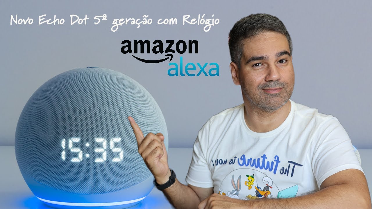 Nova Echo Dot 5ª geração com Relógio Smart speaker com Alexa Display de LED
