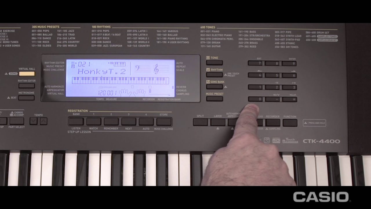 TUTORIAL I CTK 4400 / WK 240 I  Cómo habilitar y deshabilitar la sensibilidad de las teclas