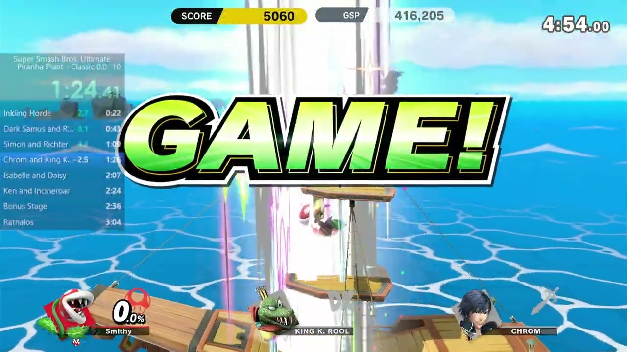 Piranha Plant 2:34.117 Smash Ultimate Classic Mode 0.0 Switch 2