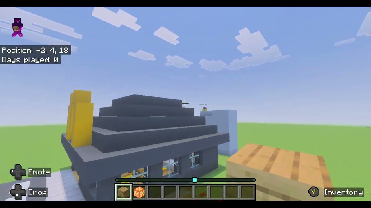 Minecraft making a town with my brother E2