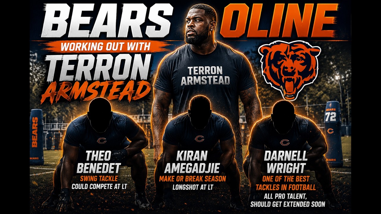 Тэкли Chicago Bears тренируются с TERRON ARMSTEAD