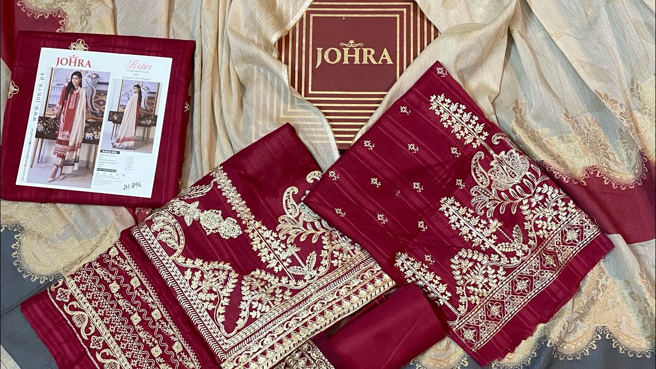 JOHRA New Volume | Badia | Lawn Embroidered | Fancy Jacquard Voile Duppata Buy Original Brand