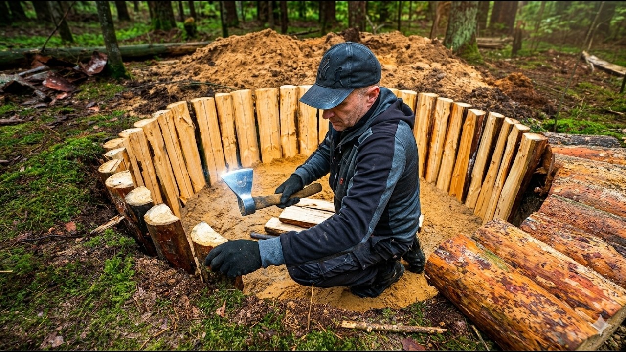 THIS IS THE BEST EARTH HUT FOR WINTER EVENINGS IN THE FOREST, MADE WITH SIMPLE TOOLS