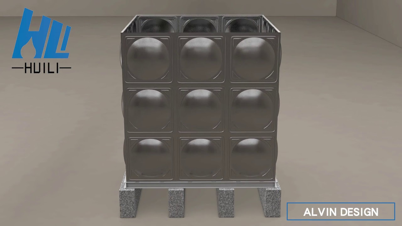 Welding assembly stainless steel sectional panel water tank installation video