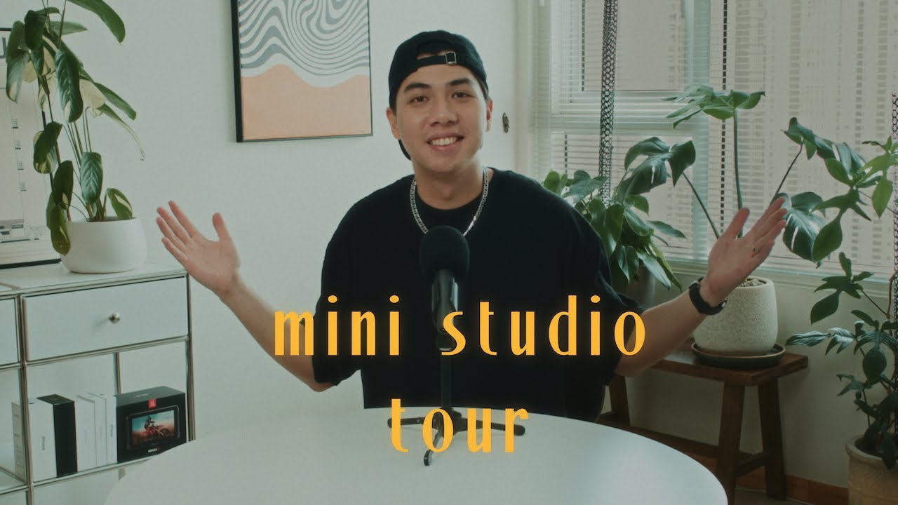 Mini studio setup and desk tour | film look | #justinvo