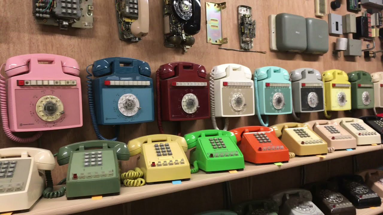 Business telephone 1A2 display and walk thru of a central office switch building.