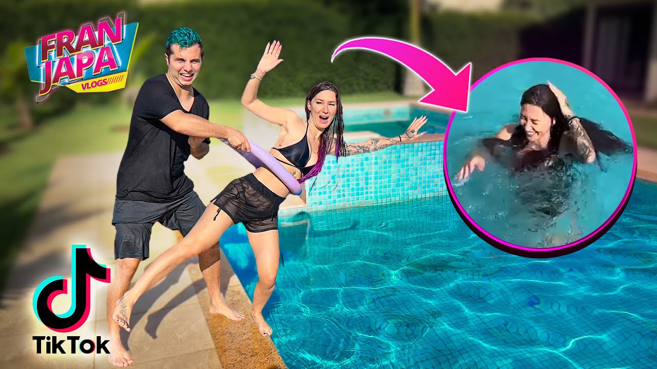 DESAFIOS DO TIKTOK NA PISCINA! - Fran Japa