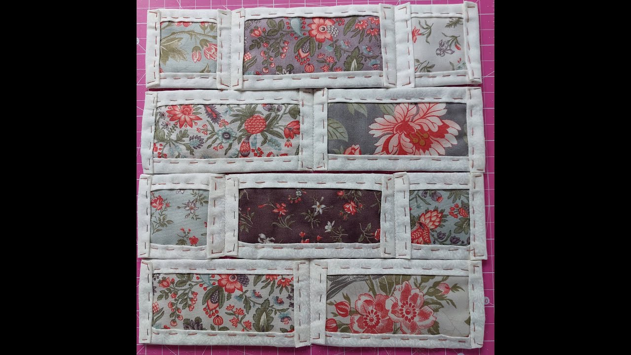 Patchwork facile - Débutants bienvenus - Mur de briques fleuries - Quilt as you go