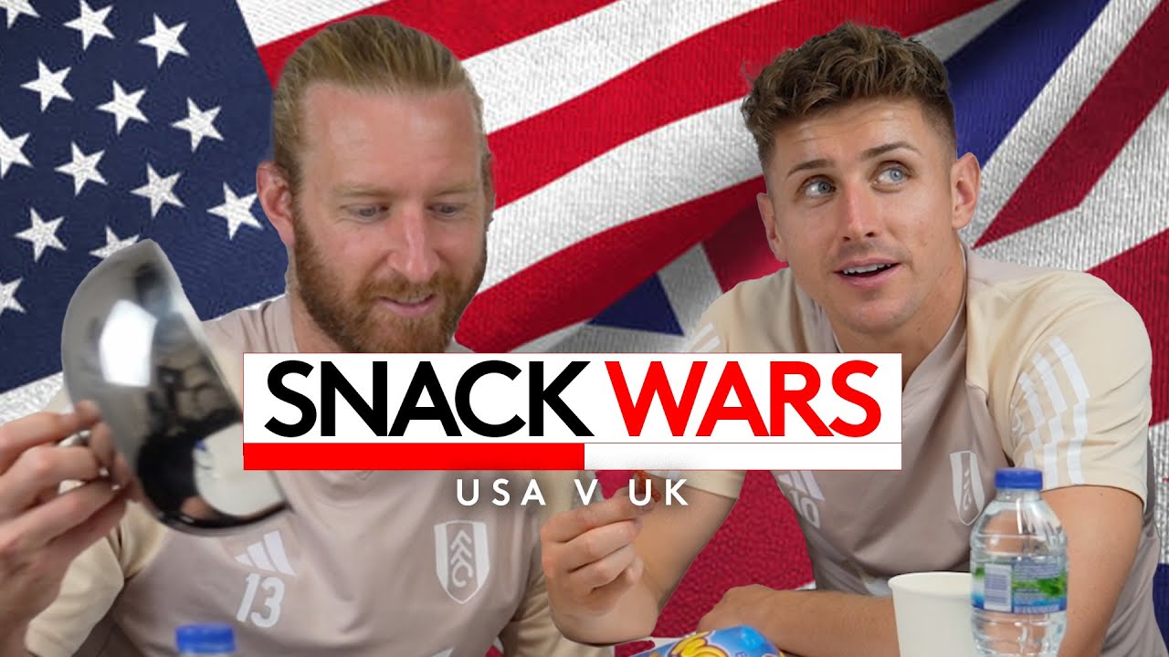 SNACK WARS | Tim Ream and Tom Cairney try the best American and British Snacks! 🍿