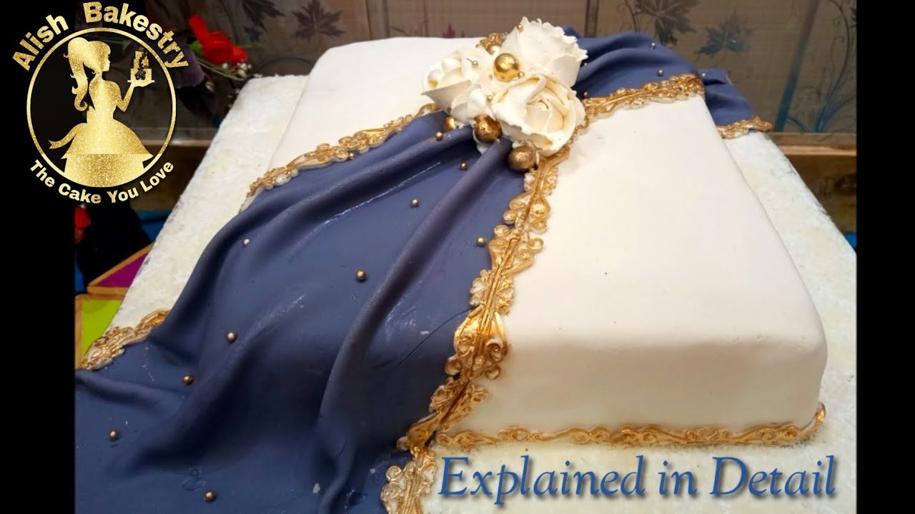 Beautiful Fondant 4kg Dupatta theme Cake tutorial in urdu hindi / Nikkah Cake / WeddingCake tutorial