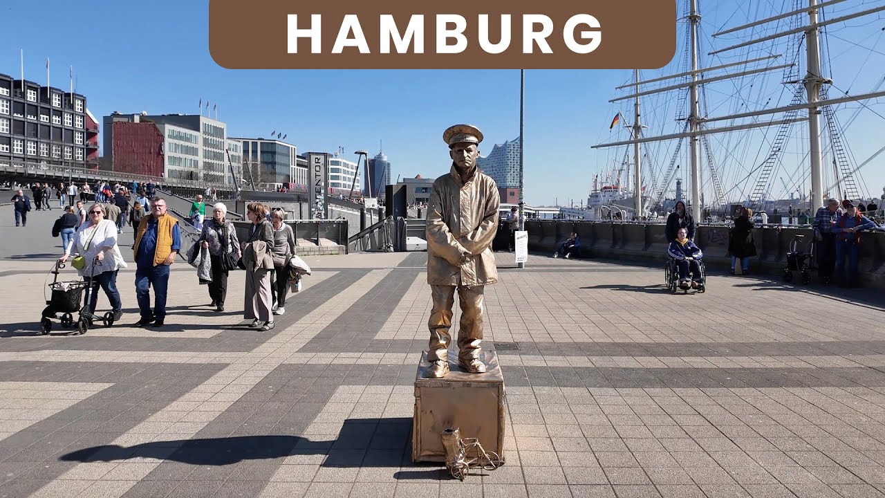 Hamburg, Germany 🇩🇪 4K Walking Tour at Hamburg's Harbor 🌞 Sunny and Beautiful Day 🚶‍♂️🌊