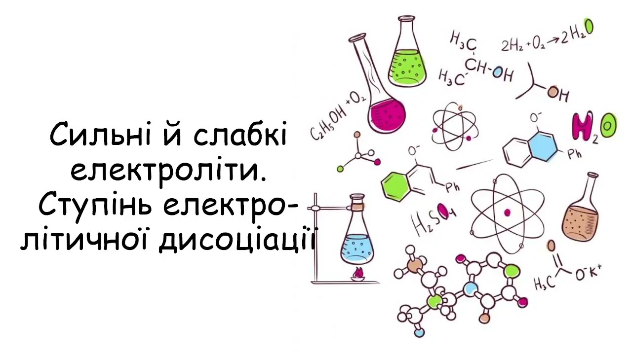 Сильні й слабкі електроліти. Ступінь електролітичної дисоціації.