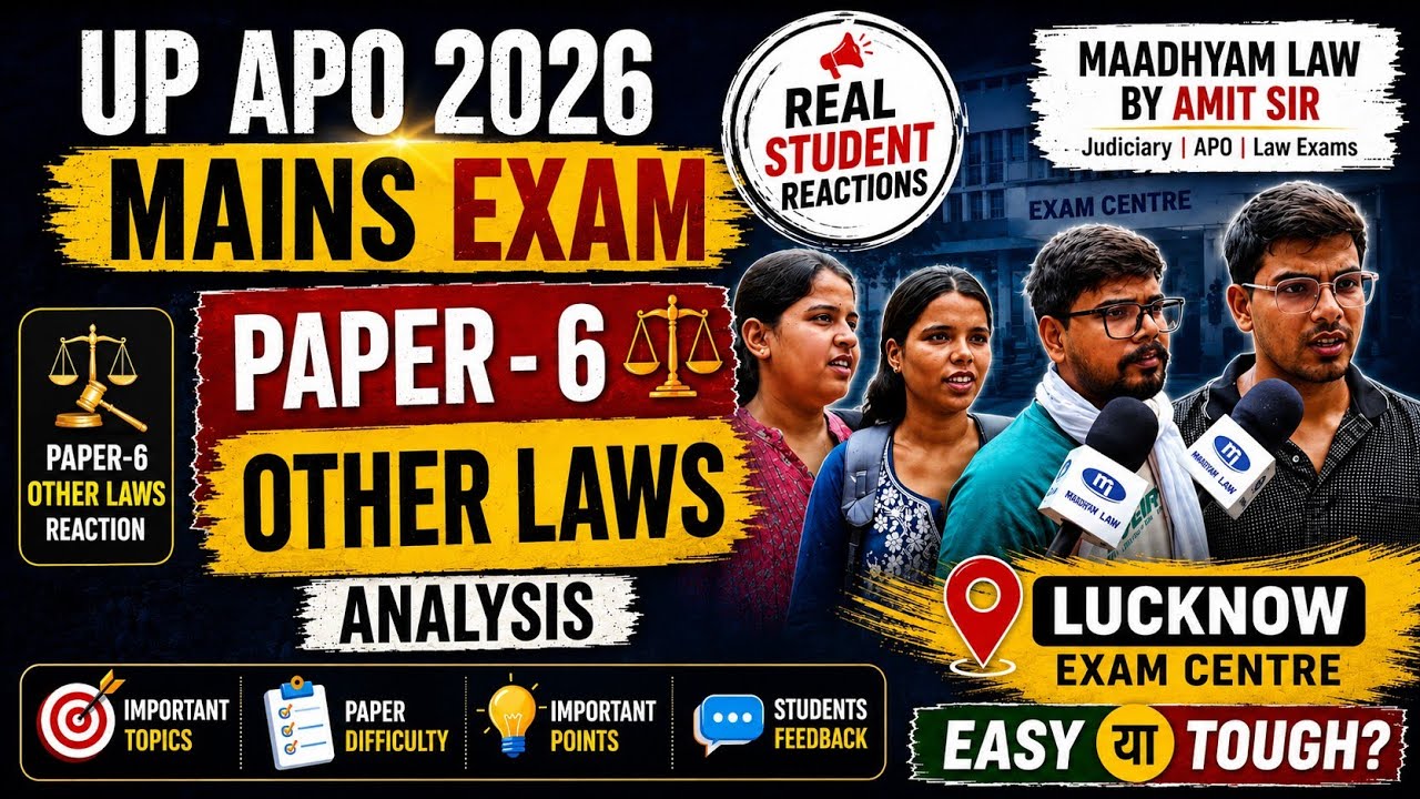 UP APO 2026 Mains Paper-6 Other Laws Review | Students reveal how the paper went! with Amit Sir