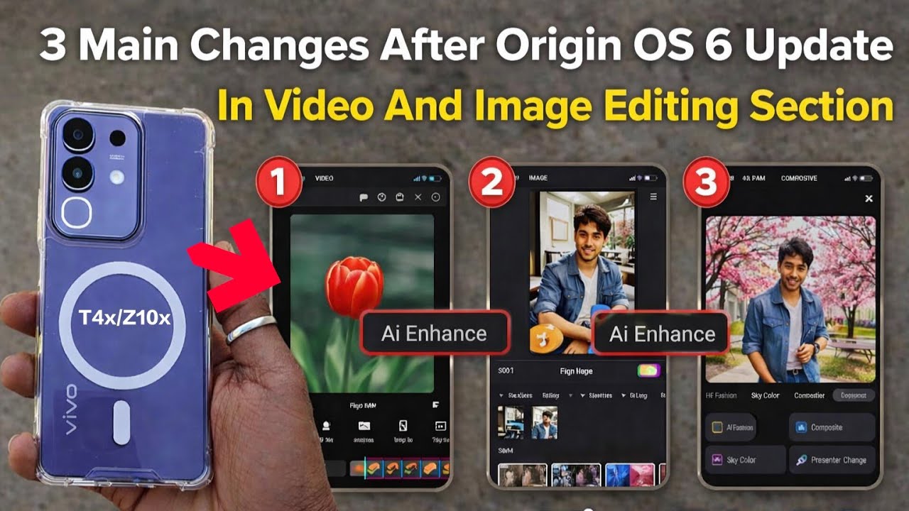 Vivo T4x /iQOO Z10x 5G 🔥 3 Main Changes After Origin OS 6 Update | Video & Image Editing Section 👍