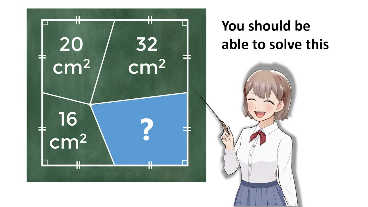 What is the area shaded in blue? You should be able to solve this