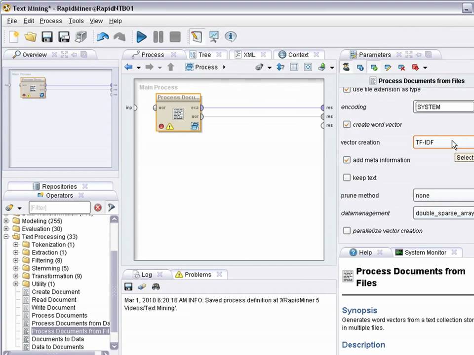 Text Mining using RapidMiner