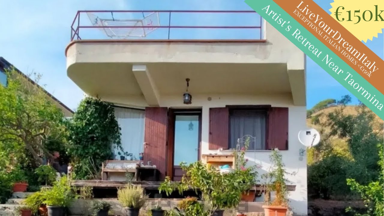 €150k ~ TAORMINA SEA VIEW Artist Writer Retreat Terrace Villa ~ Sicily ~ Bargain House Finder Italy