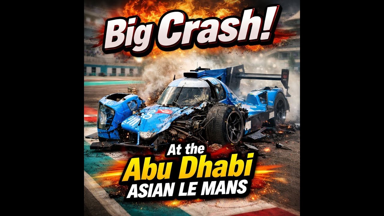 Big crash 2026 Asian Le Mans//Ferrari of Bimbo Gidley and a racing car of Michael Yenson