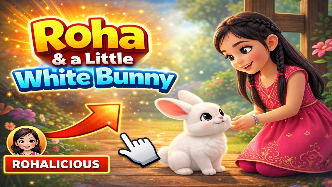 Roha & her Cute White Bunny, Kids Friendly Animation