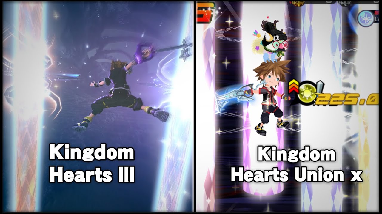 Kingdom Hearts III & KHUx Attack Animation Comparison