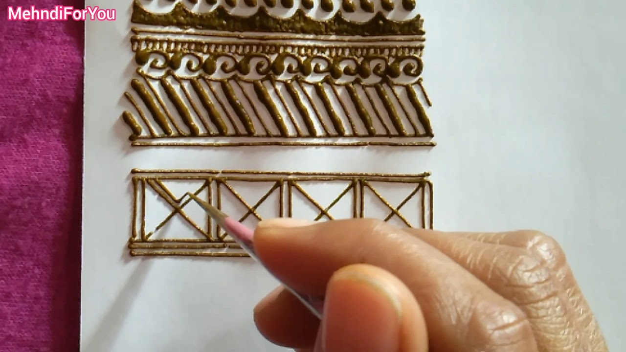 Mehndi design for beginners :- Intricate bridal mehndi design borders / elements #1