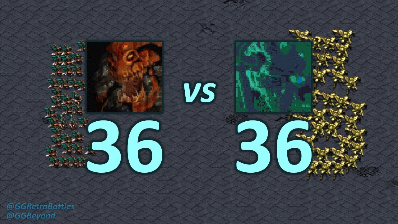 36 Hydralisks vs 36 Dragoons - Even Numbers - StarCraft Retro Battles