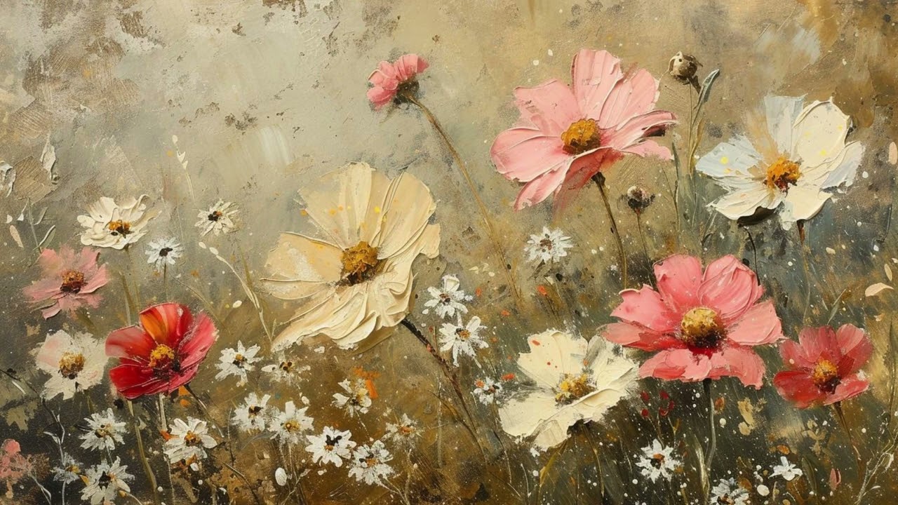 Vintage Floral TV  Art Screensaver Tv Wallpaper Home Decor Oil Painting Digital Wall Art