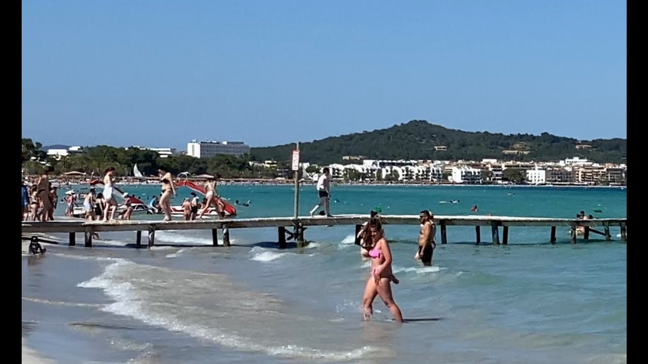 Port de Pollença Beach and  Platja de Can Cap de Bou Mallorca Spain 4K