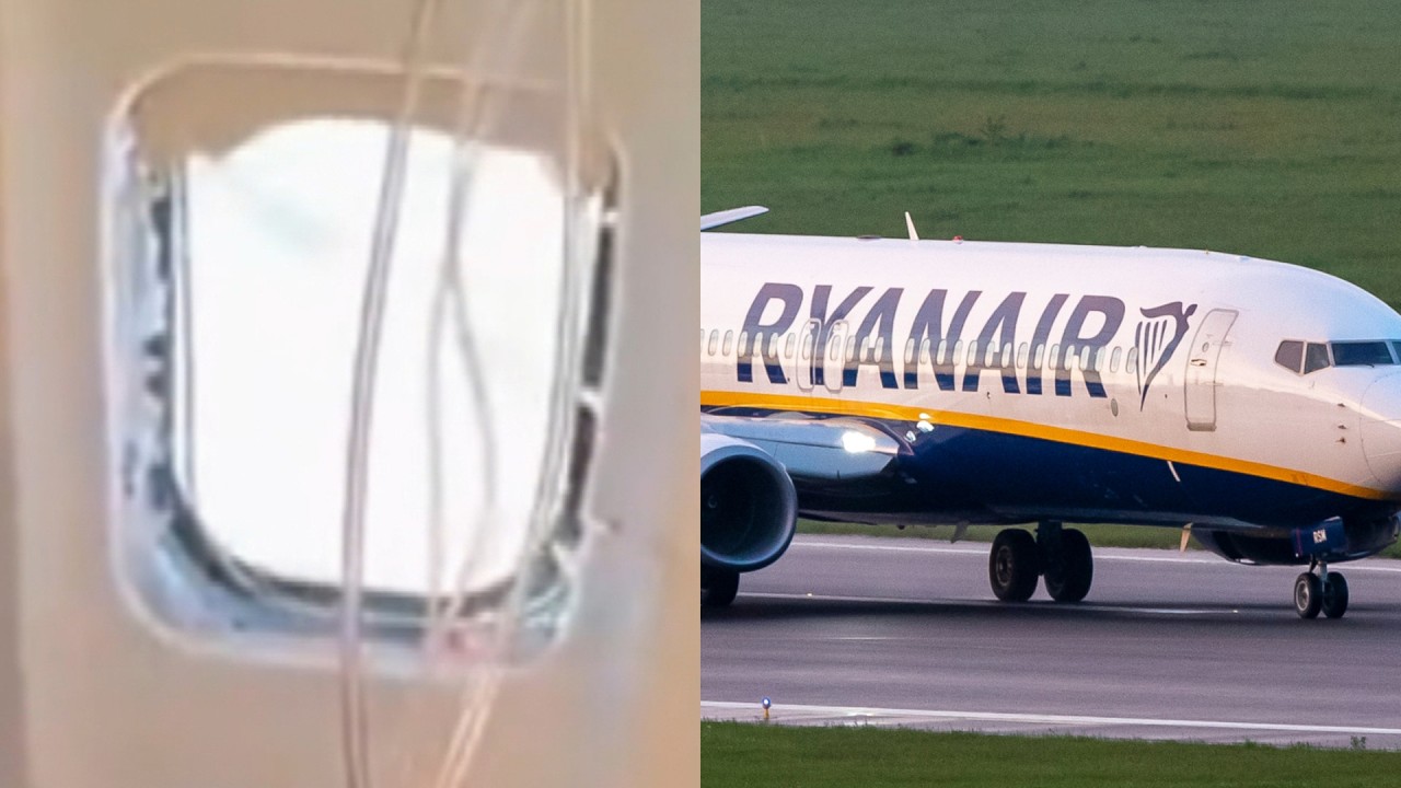 Man partially sucked out of broken window on Ryanair flight
