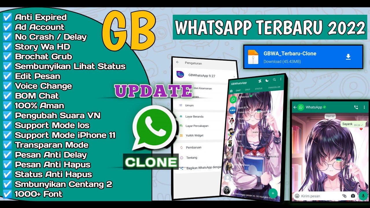 GB Whatsapp Terbaru 2022 || Wa GB Terbaru 2022 ||  Anti Kadaluarsa Whatsapp