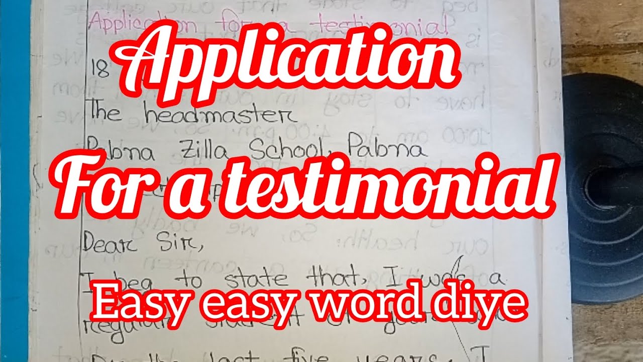 Application for a testimonial #english #writing 