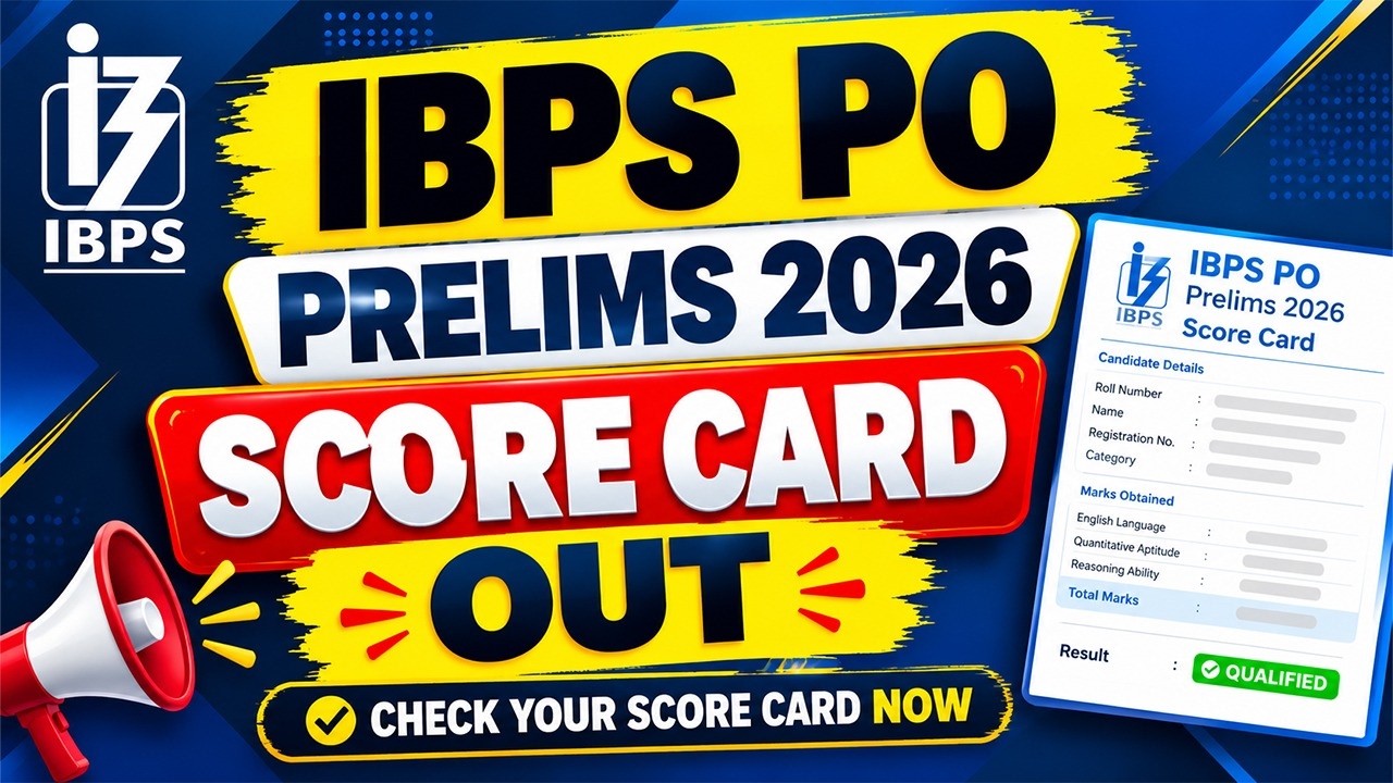 IBPS PO Prelims 2026 Scorecard OUT 🔥 | Check Your Marks & Cut Off | IBPS PO Result 2026