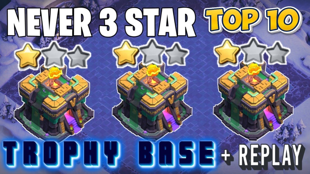 BEST-10 TH14 TROPHY BASE WITH LINK + REPLAY || TH14 TROPHY PUSHING BASE || TH14 BASE 2025