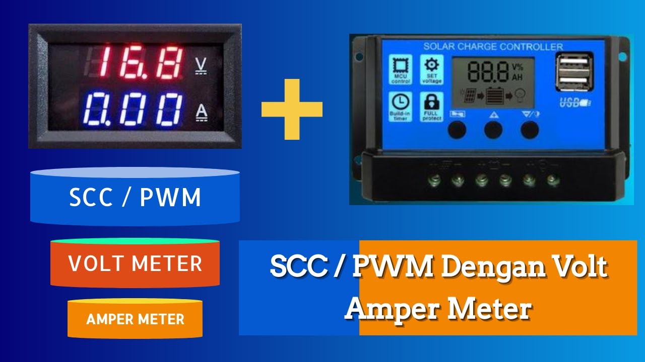 Контроллер солнечного зарядного устройства (SCC PWM) | С вольт-амперметром
