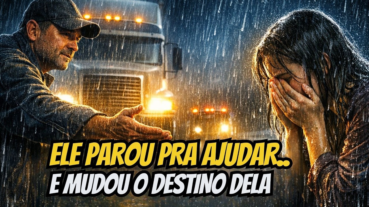 O Caminhoneiro a Encontrou Chorando na Chuva — E Mudou o Destino Dela”