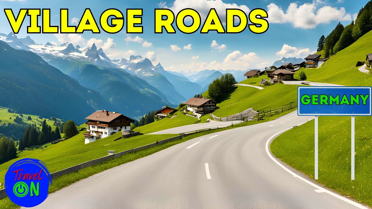 Driving on Rural German Roads. Scenic drive in 4K. German villages.