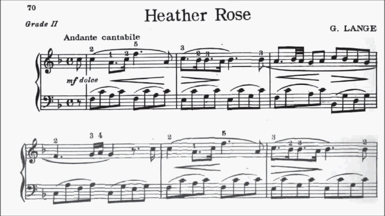Children's Piano Pieces No.44 Lange Heather Rose Op.78 No.3 (P.70) Sheet Music