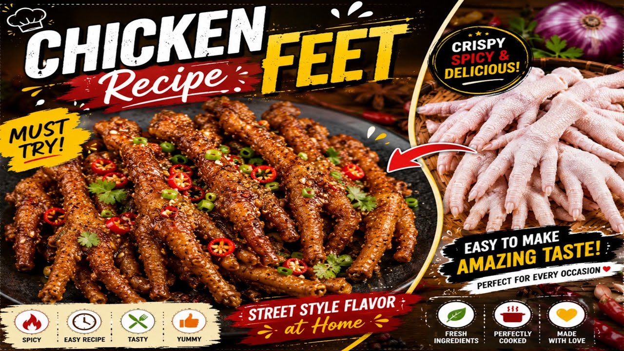 Easy recipe for making //chicken feet with spices//😋 Jcfoodrecipes 😋