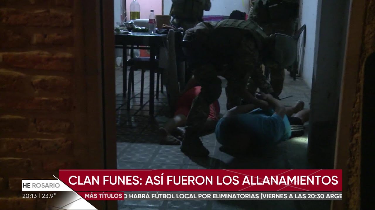 Impactantes imágenes de allanamientos contra una importante banda narco de Rosario