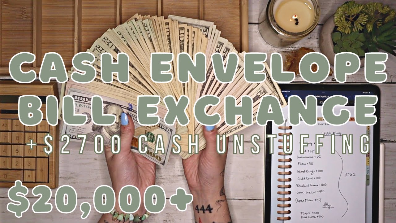 BILL EXCHANGE + $2700 Cash Unstuffing & TRY TREATS Taste Test | April 2023 | 23 Year Old Budgets