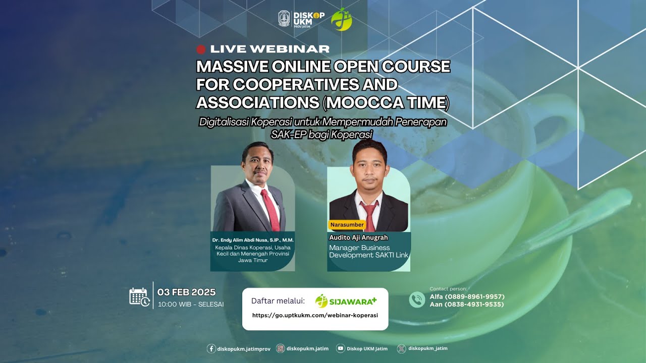 Webinar MOOCCA TIME -  Digitalisasi Koperasi untuk Mempermudah Penerapan SAK-EP bagi Koperasi