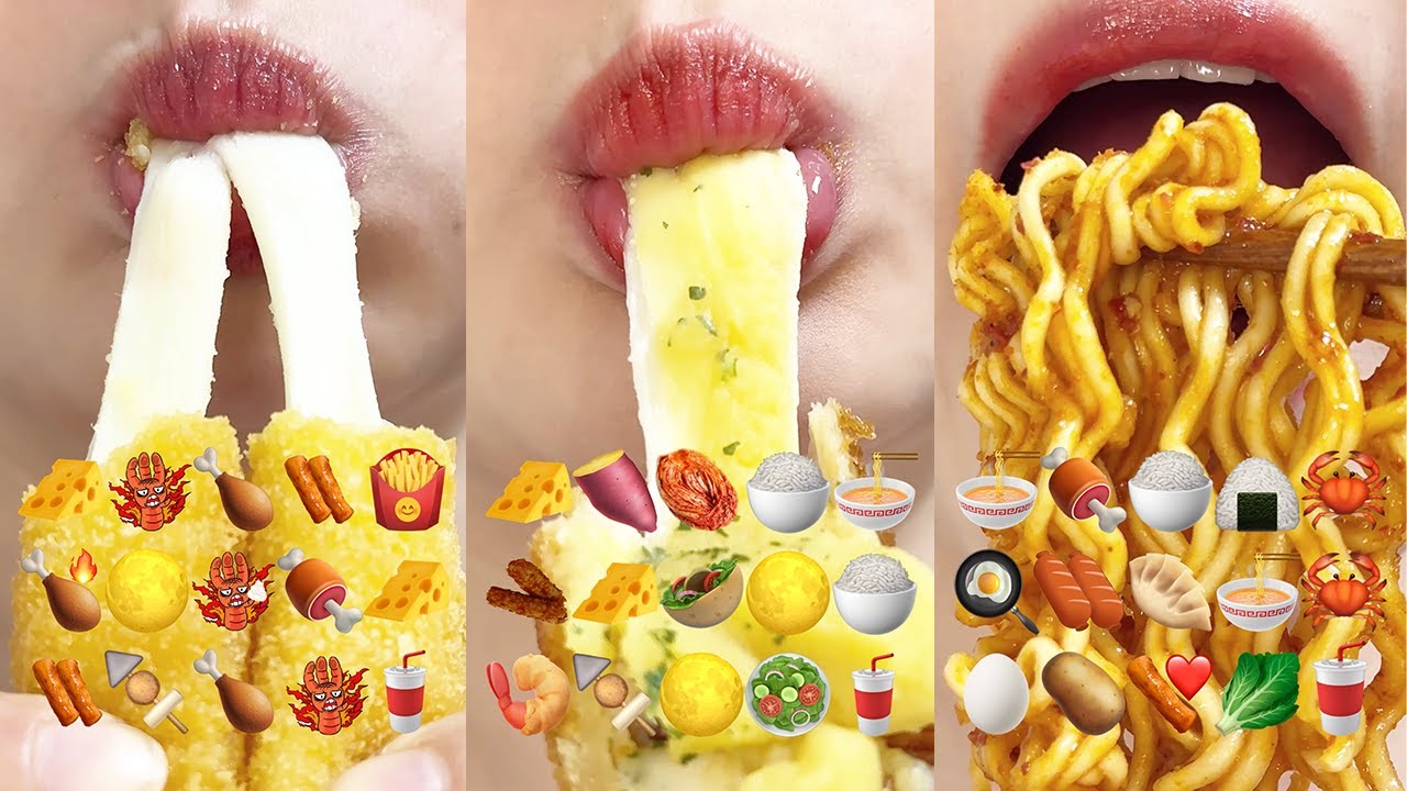 asmr 10 MINUTES FOR DELICIOUS EMOJI FOOD 10분 맛나는 이모지 먹방 모음 MUKBANG eating sounds