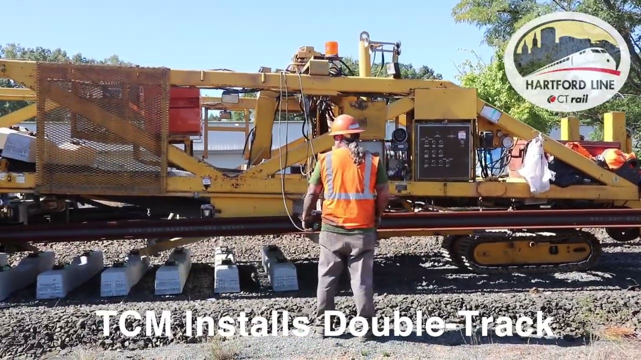 Track Construction Machine Installs Double Track